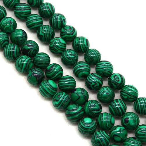 Natural Malachite Beads Round DIY Sold Per Approx 38 cm Strand