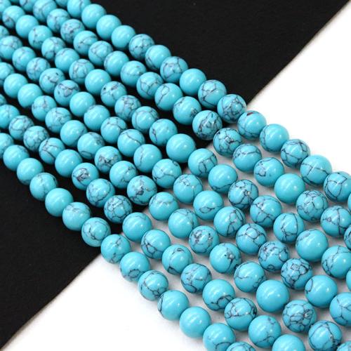 Χάντρες Turquoise, Φυσικό Τυρκουάζ, Γύρος, DIY & διαφορετικό μέγεθος για την επιλογή, περισσότερα χρώματα για την επιλογή, Sold Per Περίπου 38 cm Strand