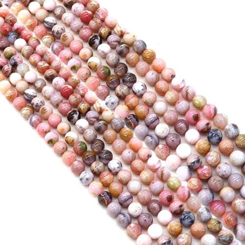 Gemstone smykker perler, Pink Opal, Runde, du kan DIY & forskellig størrelse for valg, Solgt Per Ca. 38 cm Strand