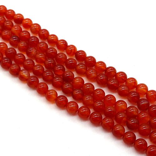 Natural Jade Beads Jade Red Round DIY Sold Per Approx 38 cm Strand