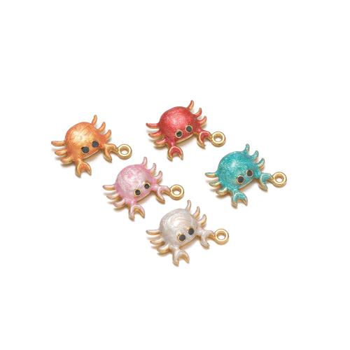 Roestvrij staal Animal Hangers, 304 roestvrij staal, Krab, gold plated, DIY & glazuur, meer kleuren voor de keuze, 16x13mm, 10pC's/Bag, Verkocht door Bag