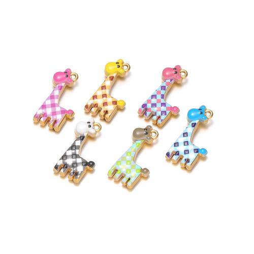 Roestvrij staal Animal Hangers, 304 roestvrij staal, Giraffe, gold plated, DIY & glazuur, meer kleuren voor de keuze, 20x12mm, 10pC's/Bag, Verkocht door Bag