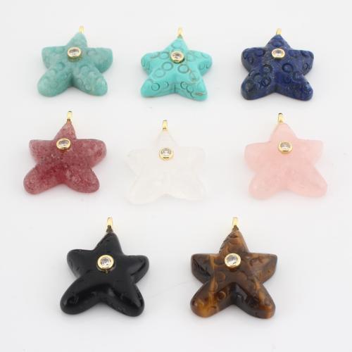 Gemstone Pendants Jewelry Starfish DIY & with rhinestone Sold By PC