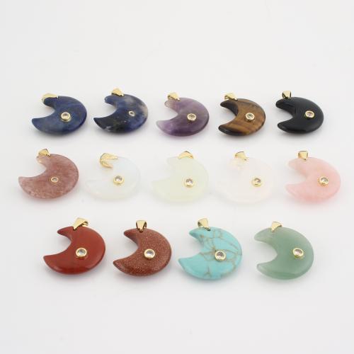 Gemstone Pendants Jewelry Moon DIY & with rhinestone Sold By PC