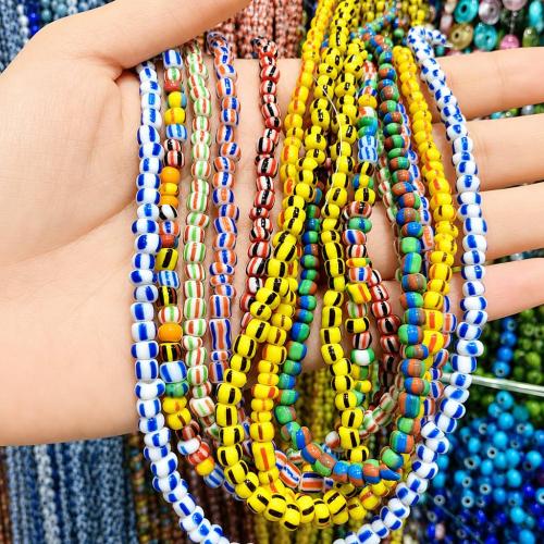 手作りランプワークビーズ, ランプワーク, DIY & ストライプ, 無色, beads size 4-5mm, 10ストランド/バッグ, 売り手 バッグ