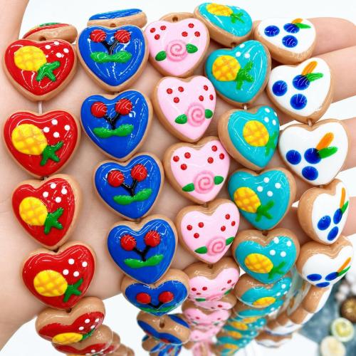 бусины Lampwork ручной работы, Лэмпворк, Сердце, DIY, Много цветов для выбора, 19x20.50mm, Приблизительно 20ПК/Strand, продается Strand