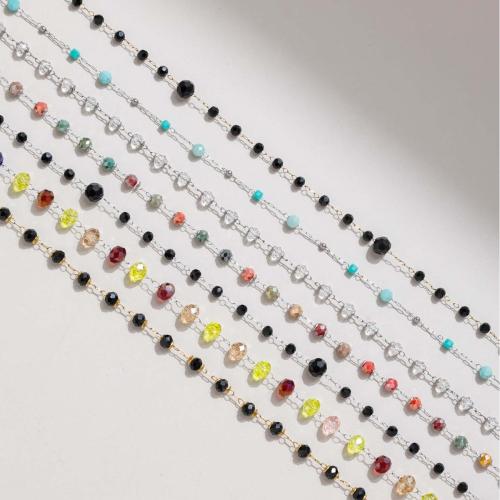 Decorative Beaded Chain 304 Stainless Steel with Crystal plated DIY Sold By m
