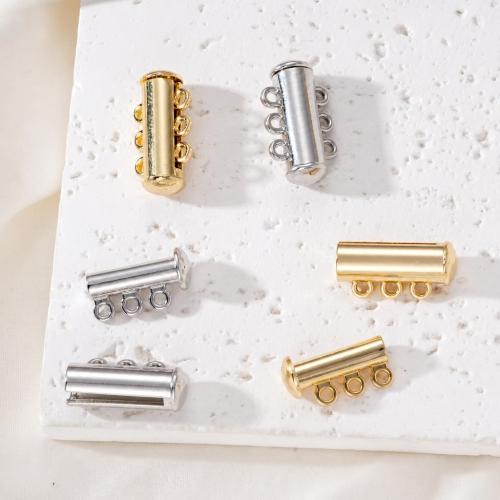 Brass Slide Lock Clasp plated DIY & multi-strand Sold By PC