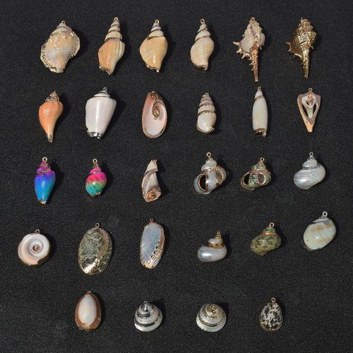 Natural Trumpet Shell Pendants Conch plated DIY Sold By PC
