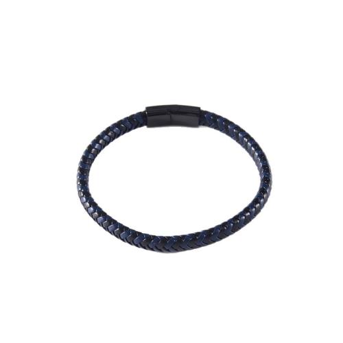 PU Leather Bracelet with 304 Stainless Steel handmade & for man Sold By PC