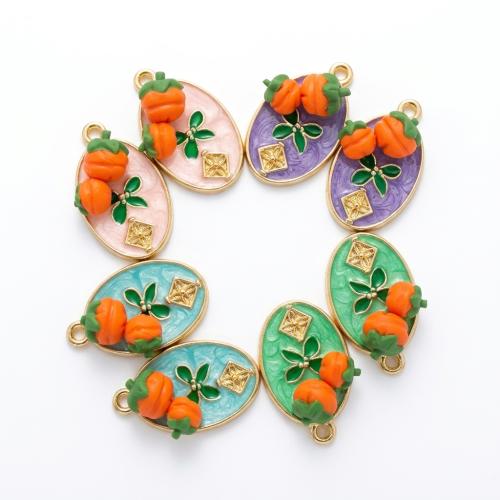Colgantes de Fimo, Arcilla polimero, con aleación de zinc, Redondo Aplanado, chapado en color dorado, Bricolaje & esmalte, más colores para la opción, 23x15x7mm, agujero:aproximado 2mm, Vendido por UD