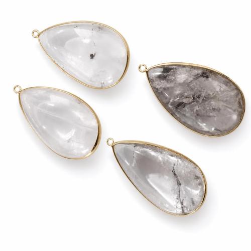 Natural Quartz Riipukset, Clear Quartz, Kyynel, kullan väri kullattu, tee-se-itse & erikokoisia valinnalle, Myymät PC