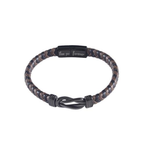 PU Leather Bracelet with Zinc Alloy plated & for man Sold By PC