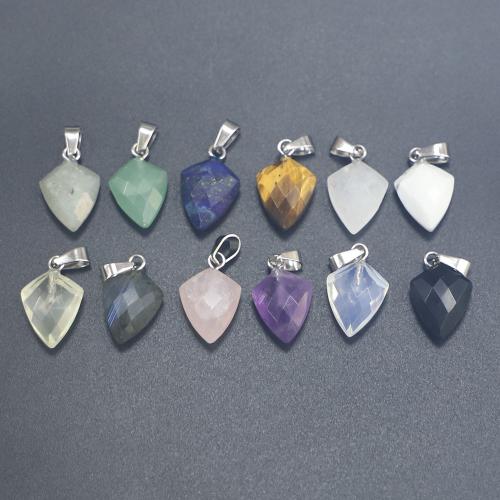 Gemstone Vedhæng Smykker, Ædelsten, Rhombus, poleret, du kan DIY & forskellige materialer til valg & facetteret, 14x11x6mm, Solgt af PC