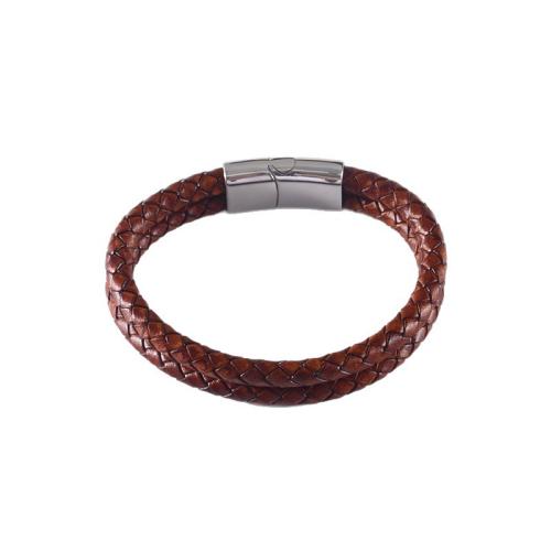 Cowhide Bracelet with 304 Stainless Steel vintage & for man Sold By PC