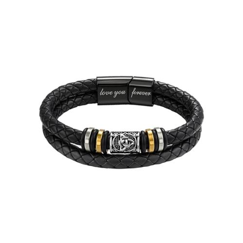 PU Leder Armband, mit 304 Edelstahl, plattiert, Vintage & verschiedene Größen vorhanden & für den Menschen, keine, verkauft von PC