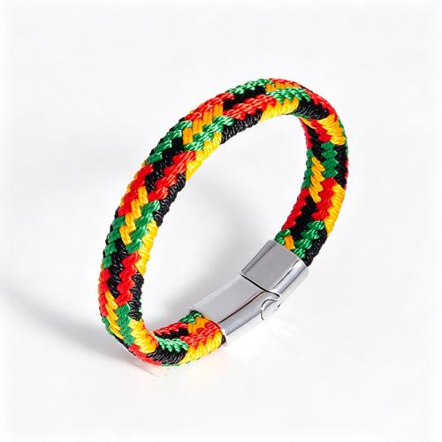 Zinc Alloy Armband, met Textiel binnenwerk Cord, plated, verschillende grootte voor keus & voor de mens, multi-gekleurde, Verkocht door PC
