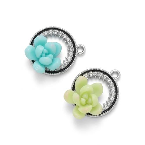 Polymer Clay Hangers, met Zinc Alloy, plated, DIY & glazuur & met strass & hol, meer kleuren voor de keuze, 25x18x10mm, Gat:Ca 2mm, Verkocht door PC