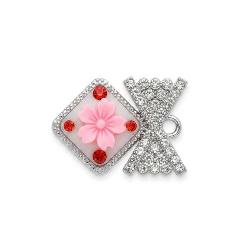 Polymer Clay Hangers, met Zinc Alloy, plated, DIY & met strass, 23x17x8mm, Gat:Ca 2mm, Verkocht door PC