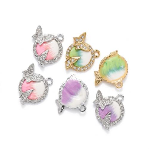 Polymer Clay Hangers, met Zinc Alloy, plated, DIY & glazuur & met strass, meer kleuren voor de keuze, 20x20x3mm, Gat:Ca 2mm, Verkocht door PC
