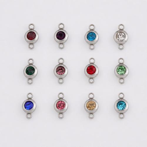 Conector de aço inoxidável, Aço inoxidável 304, Roda, banhado, DIY & com strass, Mais cores pare escolha, 12.13x6.50mm, 100PCs/Bag, vendido por Bag