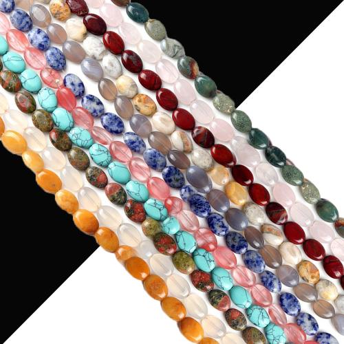 Gemstone šperky Korálky, Drahokam, Flat Oval, DIY & různé materiály pro výběr, 10x14mm, Cca 28PC/Strand, Prodáno za Cca 38 cm Strand
