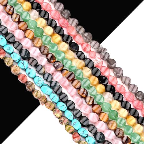 Grânulos de gemstone jóias, misto de pedras semi-preciosas, DIY & materiais diferentes para a escolha & grânulos para torcer, 7x9mm, Aprox 38PCs/Strand, vendido para Aprox 36 cm Strand