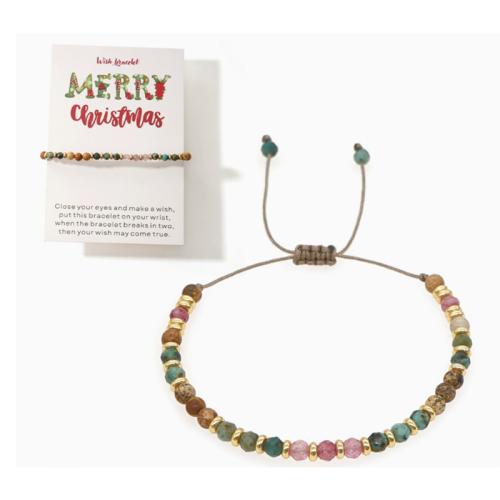 Afrikanisches Türkis Armband, mit Chalzedon & Terylen Schnur, Geometrisches Muster, handgemacht, Folk-Stil & für Frau & facettierte, beads length 4mm, Länge ca. 6-10 ZollInch, verkauft von PC