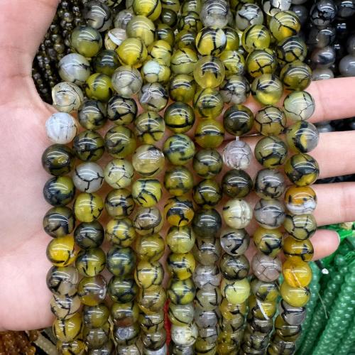 Naturlig Drage Veins Agate perler, Runde, du kan DIY & forskellig størrelse for valg, flere farver til valg, Solgt Per Ca. 38 cm Strand