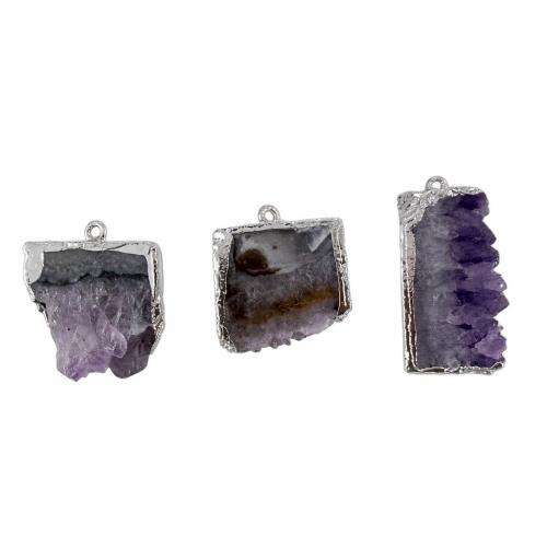 Naturlig Quartz Vedhæng, forgyldt, du kan DIY, pendant size 27-34x18-23*6mm, Hole:Ca. 2mm, Solgt af PC