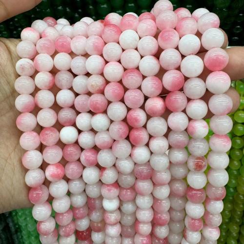 Farvet Marble Bead, Runde, du kan DIY & forskellig størrelse for valg, flere farver til valg, Solgt Per Ca. 38 cm Strand