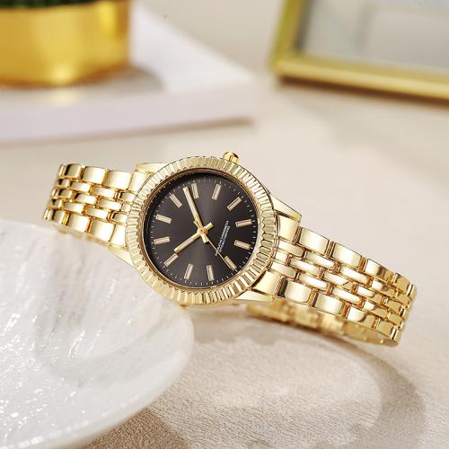 Zinc Alloy Watch Bracelet, med Glas & Stainless Steel, forgyldt, mode smykker & Unisex, flere farver til valg, Dial specifications 28x7mm, Solgt af PC