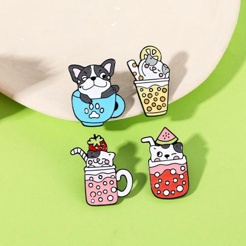 Zinc Alloy Broche, Cat, Unisex & forskellige stilarter for valg & emalje, Solgt af PC