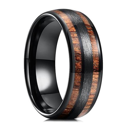 tungstain Cruach Ring Finger, le Poircealláin, plátáilte, unisex & méid éagsúla do rogha, dathanna níos mó le haghaidh rogha, 8mm, Poll:Thart 2mm, Méid:7-12, Díolta De réir PC