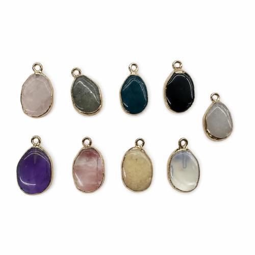 Gemstone Jewelry Pendants Teardrop plated DIY Approx 2mm Sold By PC