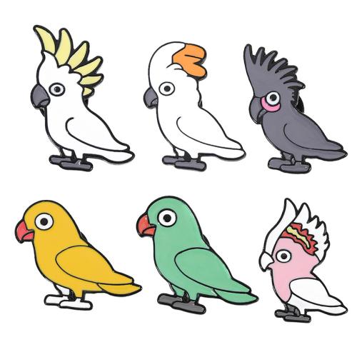 Zinc Alloy Brooch Parrot Unisex & enamel Sold By PC