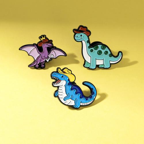 Zinc Alloy Brooch Dinosaur stoving varnish Unisex & enamel Sold By PC
