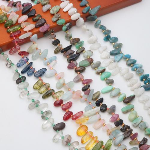 Gemstone smykker perler, Ædelsten, Teardrop, poleret, du kan DIY, flere farver til valg, 11x17mm, Ca. 46pc'er/Strand, Solgt af Strand
