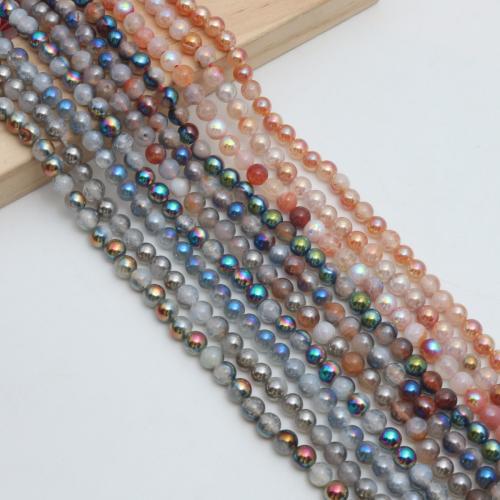 Gemstone Jewelry Beads Round plated DIY & smooth Sold By Strand