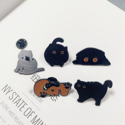 Zinc Alloy Broche, Cat, Unisex & forskellige stilarter for valg & emalje, Solgt af PC