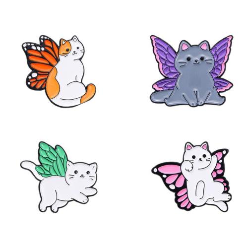 Zinc Alloy Broche, Cat, Unisex & forskellige stilarter for valg & emalje, Solgt af PC