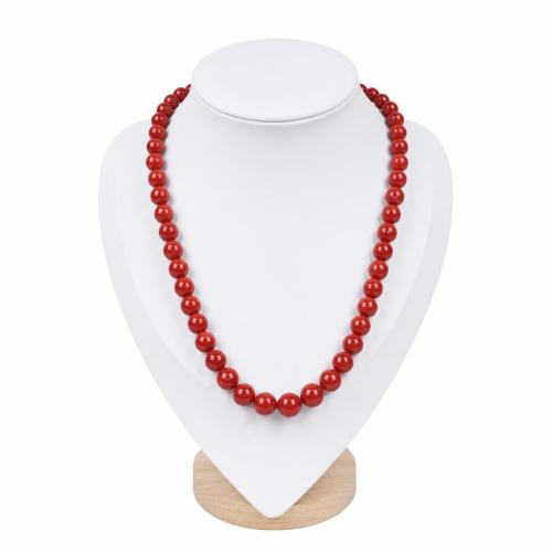 Syntetisk Coral Halskæde, Runde, Unisex & forskellig størrelse for valg, Længde Ca. 55 cm, Solgt af PC