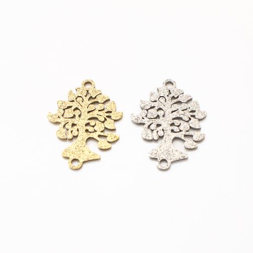 Rustfrit stål Connector, 304 rustfrit stål, Tree, forgyldt, du kan DIY, flere farver til valg, 22x17x1mm, 20pc'er/Lot, Solgt af Lot