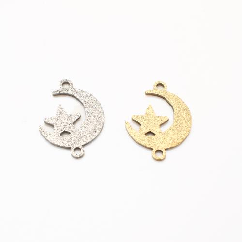 Conector de aço inoxidável, Aço inoxidável 304, Lua e estrela, banhado, DIY, Mais cores pare escolha, 21x15x1mm, 20PCs/Lot, vendido por Lot