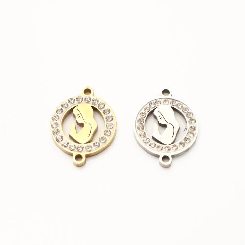 Nerezová ocel Connector, 304 Stainless Steel, DIY & s drahokamu & dutý, více barev na výběr, 20x15x2mm, 20PC/Lot, Prodáno By Lot