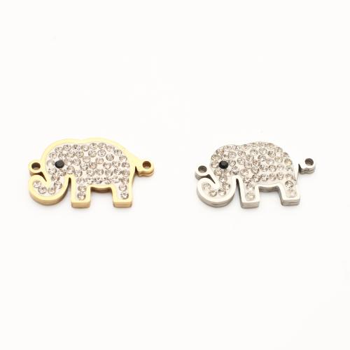 Nerezová ocel Connector, 304 Stainless Steel, Slon, DIY & s drahokamu, více barev na výběr, 12x20x2mm, 20PC/Lot, Prodáno By Lot