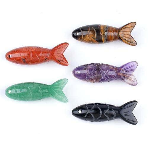 Gemstone Jewelry Pendants Fish Carved DIY Sold By PC