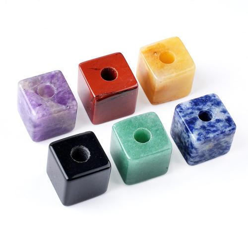 Gemstone Jewelry Beads Cube DIY & large hole 16mm Sold By PC