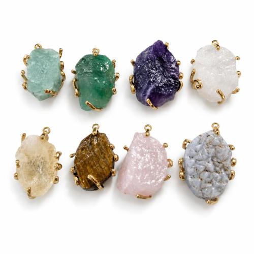 Edelsteen Hangers Sieraden, met Zinc Alloy, gold plated, DIY & verschillende materialen voor de keuze, pendant size 37-45*23-38mm, Verkocht door PC