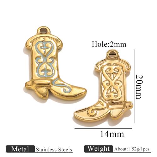 Stainless Steel Pendants 304 Stainless Steel Shoes plated DIY & enamel Sold By PC